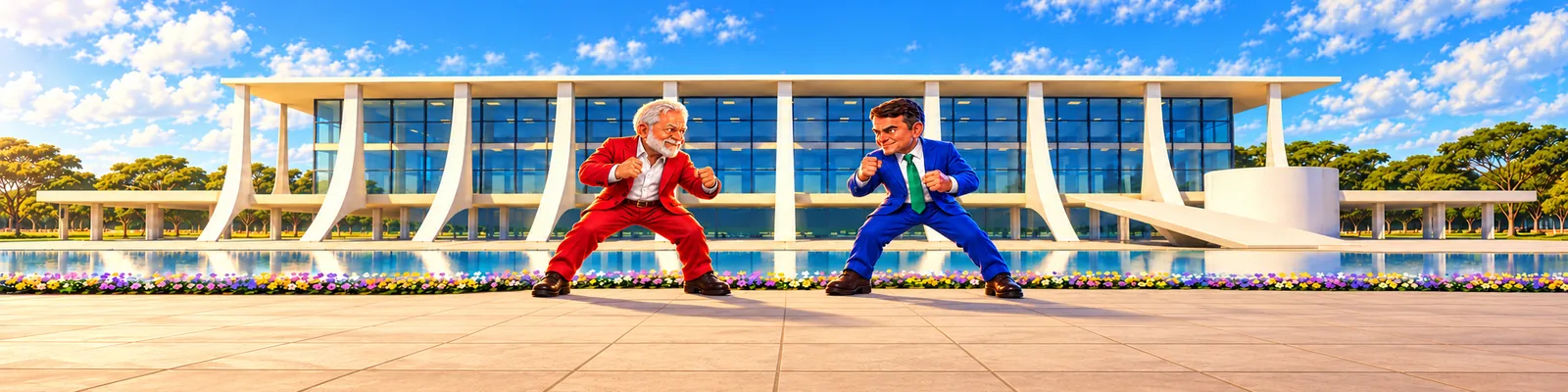 Dois lutadores do Brasil Showdown frente a frente no Planalto