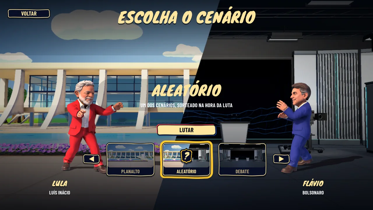 Tela de seleção de cenários